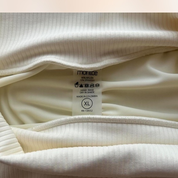 |Montcel Cream Rib Added Coverage High Rise Bikini Bottoms Woman's XL NWT - Picture 5 of 8